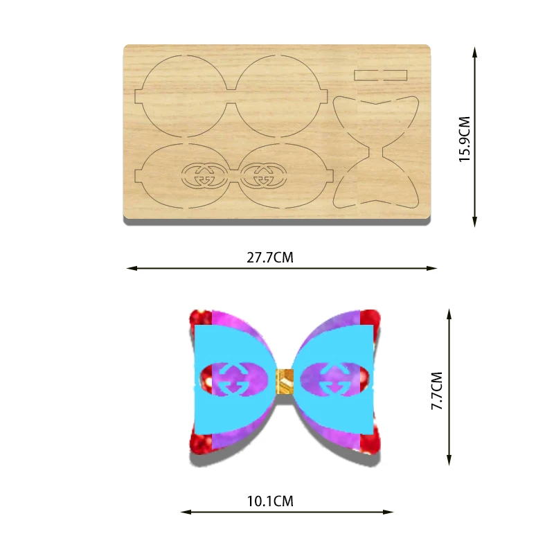 SIZZIXDIES 1piece 11 inch 3-layer bow hairpin wooden cutting dies suitable for most machines