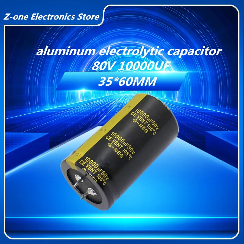 2-5pcs 80V10000UF 80V 10000UF 35X60mm High quality Aluminum Electrolytic Capacitor High Frequency Low Impedance