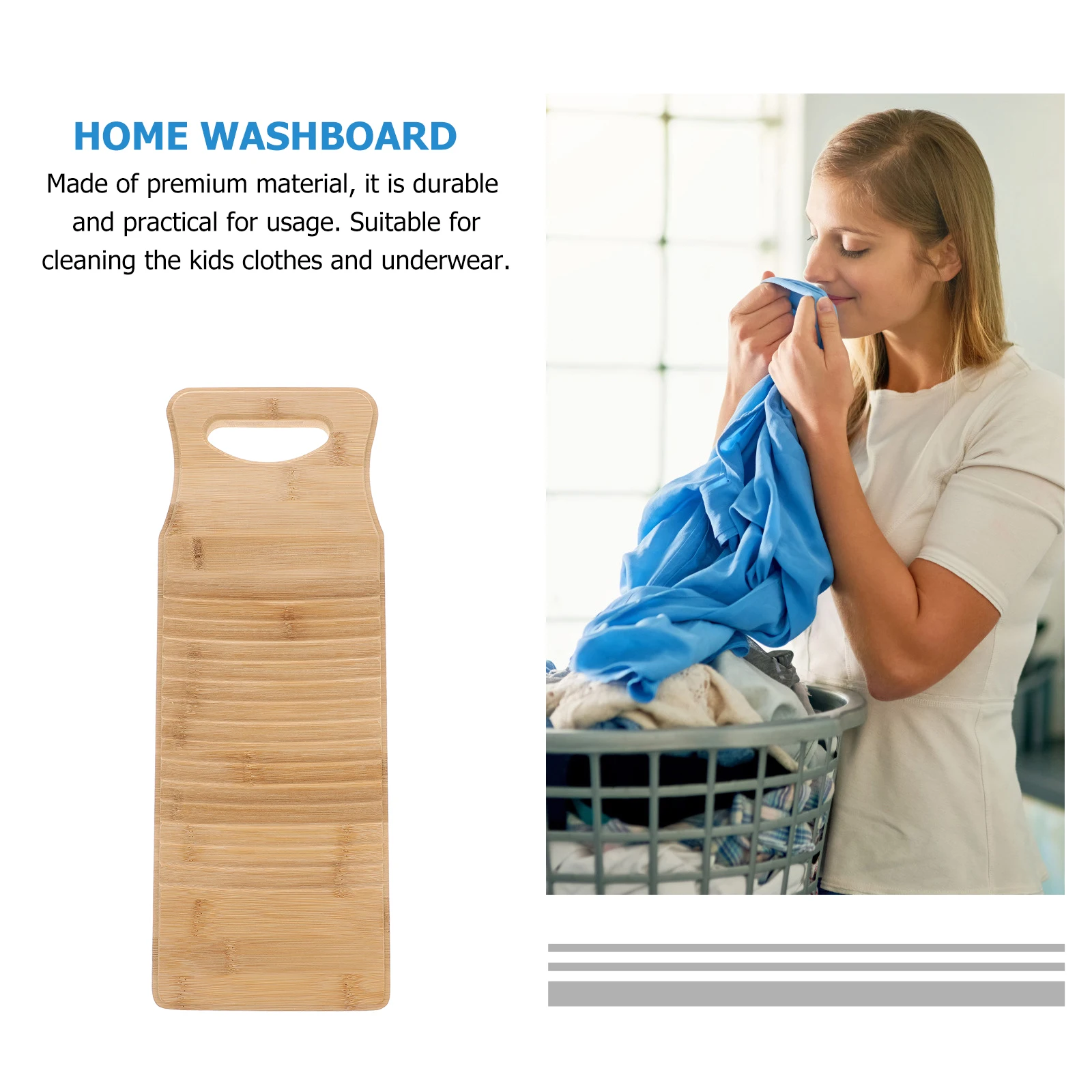 

Anti-slip Laundry Board Scrubber Hand Wash Thicken Washing Clothes Tools Clean Wooden Travel
