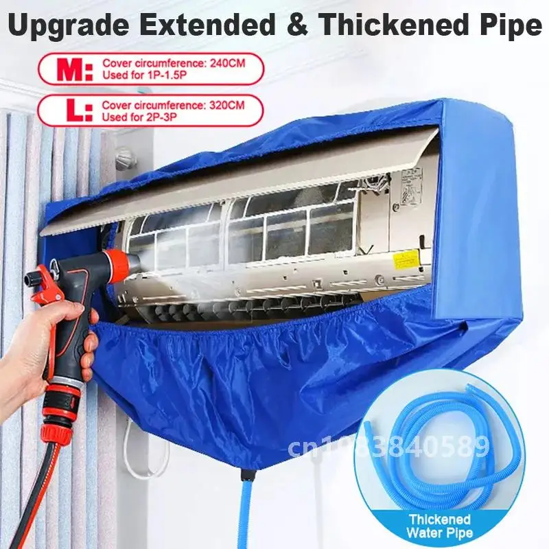 Air Conditioner Cover Clean Wall Mounted Air Conditioning Protective Dust Cover Washing Clean Tool With Water Pipe for 1-3P