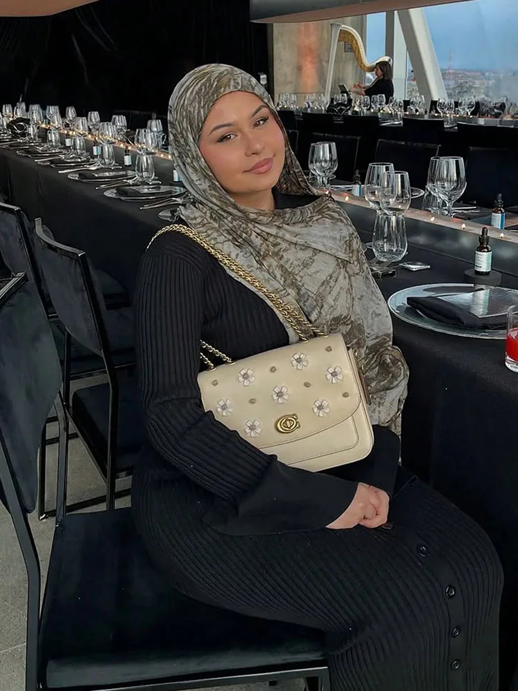 Ramadan Muslim Hijabs Women Solid Gradient Scarves Shawl Luxury Eid Watercolour Hijab Wrap Islam Turban Female Headscarf view 2