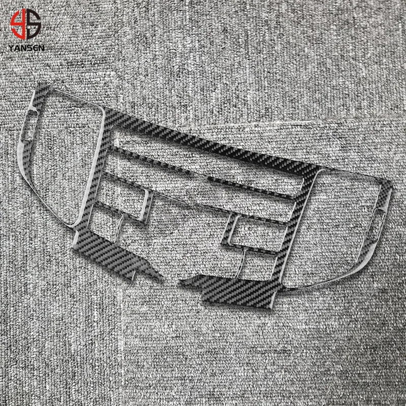 ملصق من ألياف الكربون الحقيقي لـ Acura TSX 2009-2014 نظام الملاحة اللاسلكي لوحة غطاء الكسوة اكسسوارات السيارات ديكور داخلي #2