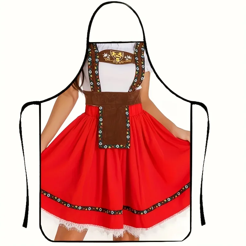Bavarian Oktoberfest Style Print Apron, Stylish and Durable, Suitable for Kitchen Cooking, Barbecue, Oktoberfest Party Dress-up.