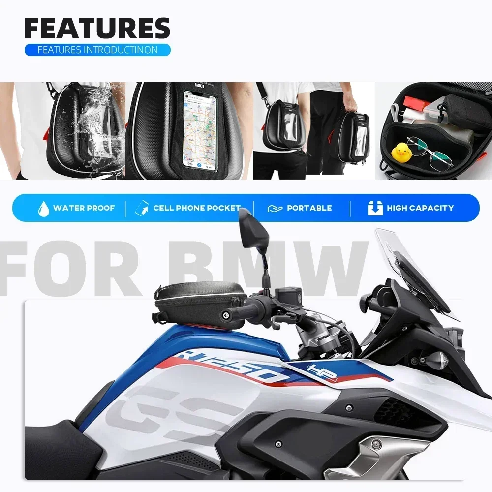 탱크락 레이싱 배낭, BMW R1250R R1150R, R1250, K1200, K1300, R/S/RT/RS/GS F750, F850, GS 오토바이 탱크 가방, 수하물