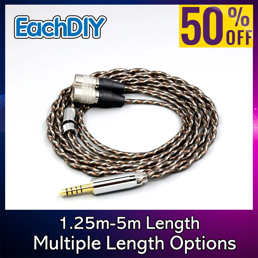 كابل سماعة أذن من النوع X 25AWG لمكبرات الصوت Mr Alpha Dog Ether C Flow Mad Dog AEON سماعة رأس Litz Shielding 7n OCC 8889