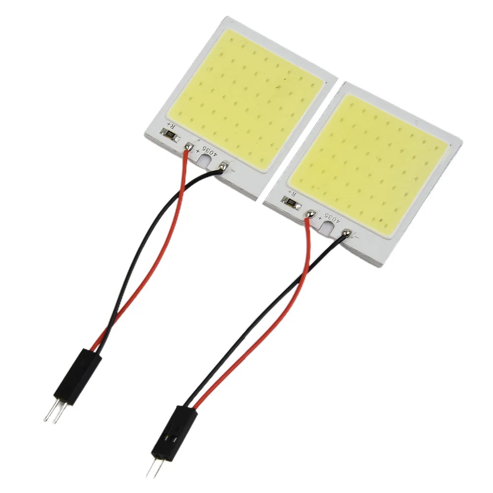 10pcs/ Set White 48 For SMD COB LED For T10 4 W 12 V Car Interior Panel -Light Dome Lamp Bulb Kit Automotive LED Reading Light