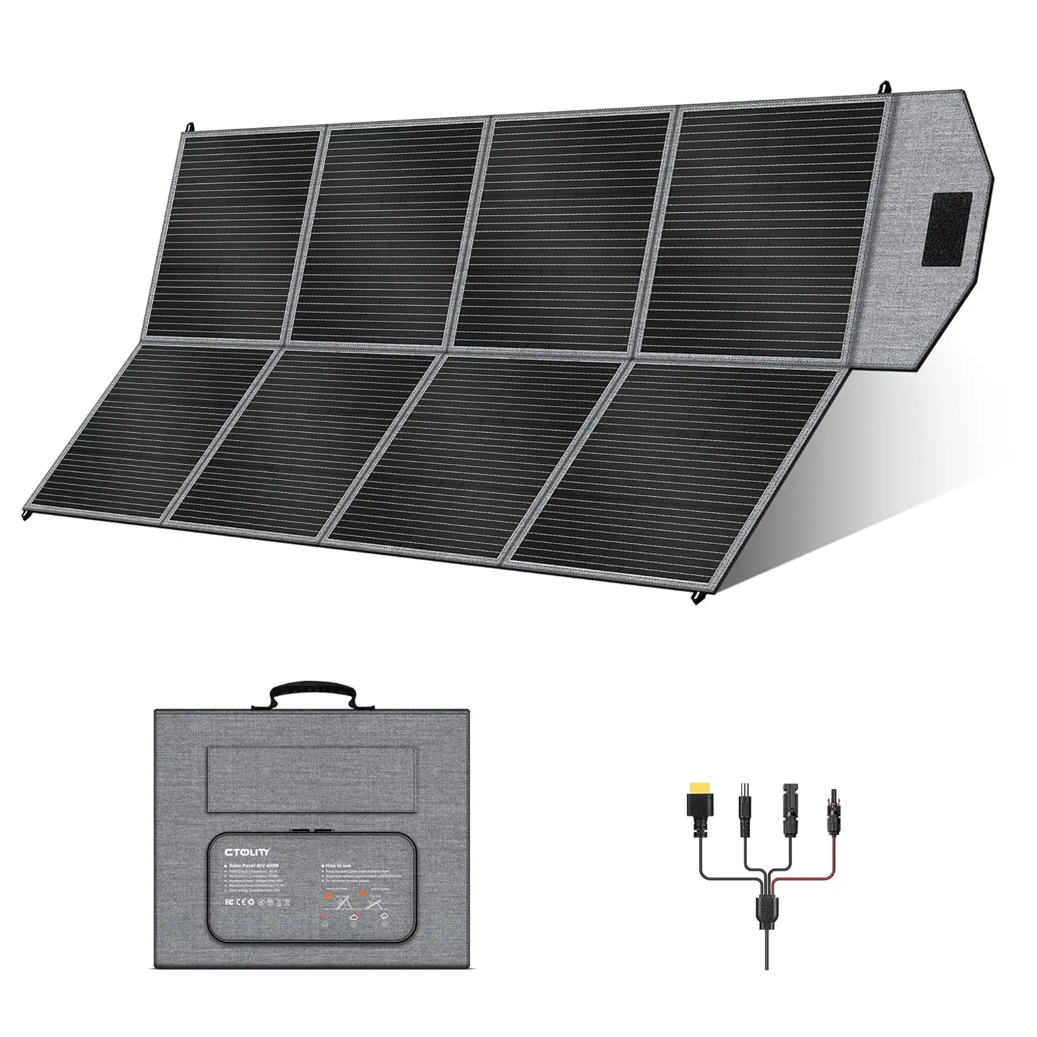 400W Foldable Solar Panel Charger Adjustable Kickstand IP65 Waterproof for Camping RV Outdoor Emergency Backup, Custom