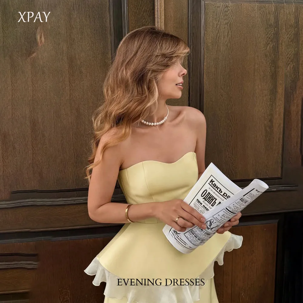 

XPAY Мини-женские вечерние платья Милый воротник без бретелек с рюшами Короткие сексуальные платья для выпускного вечера Вечерние платья по индивидуальному заказу Новое платье