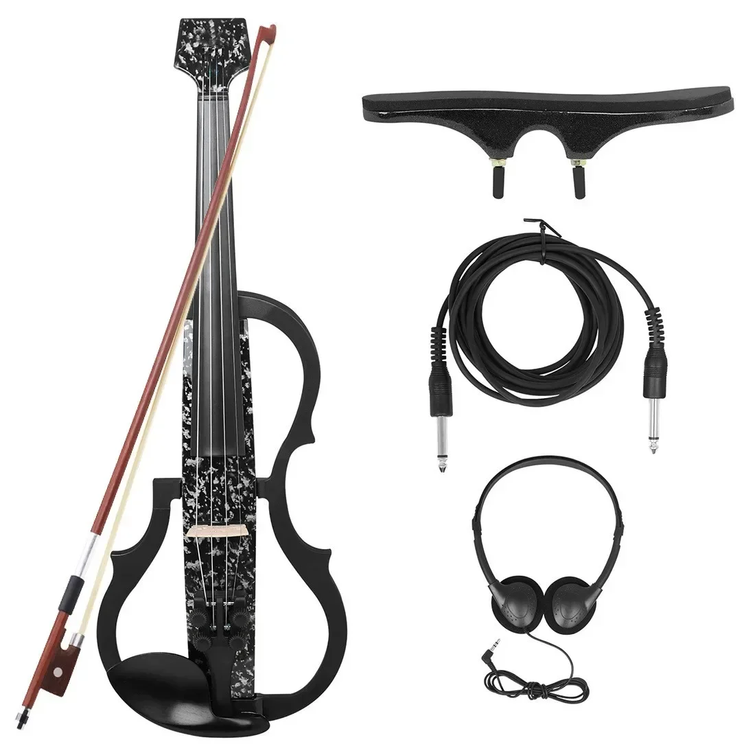 Headless electroacoustic violin, carbon fiber silent violin Children's student Adult electronic violin