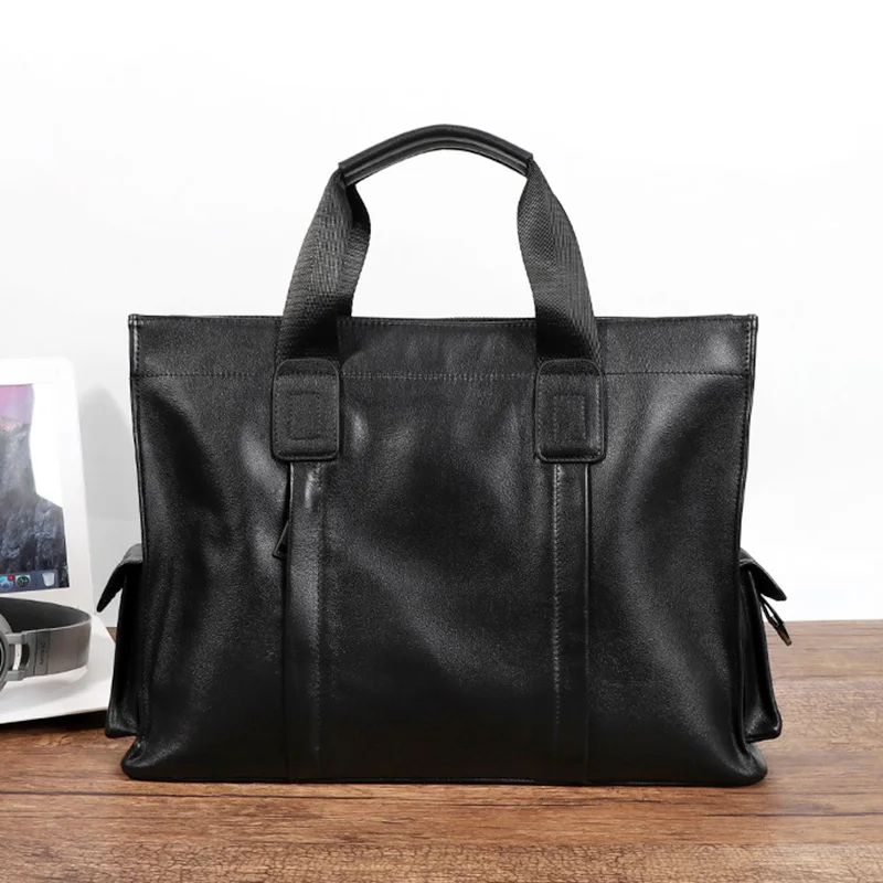 NZPJ Business Leder herren Handtasche Top Schicht Rindsleder Aktentasche Casual Schulter Messenger Tasche Geeignet für 14 Zoll Laptop – Detail 10