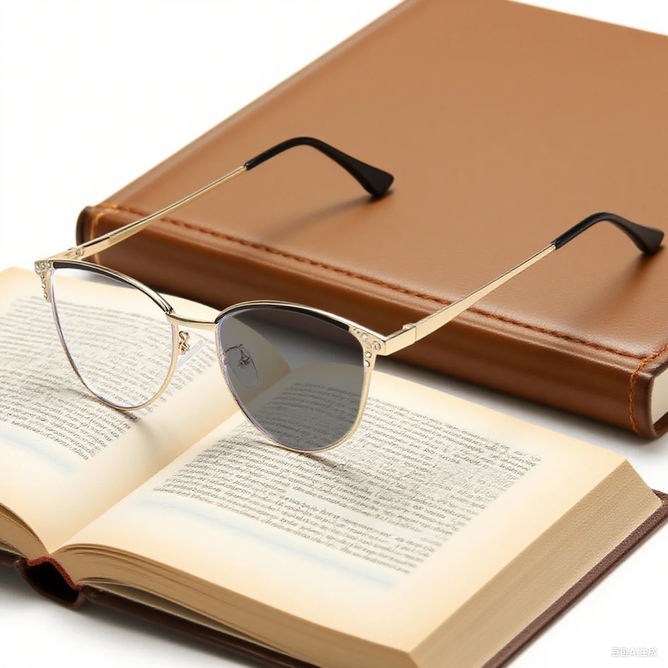 

New Diamond Studded Trendy Color Changing Myopia Glasses European and American Cat Eye Frame Anti Blue Light Myopia Glasses