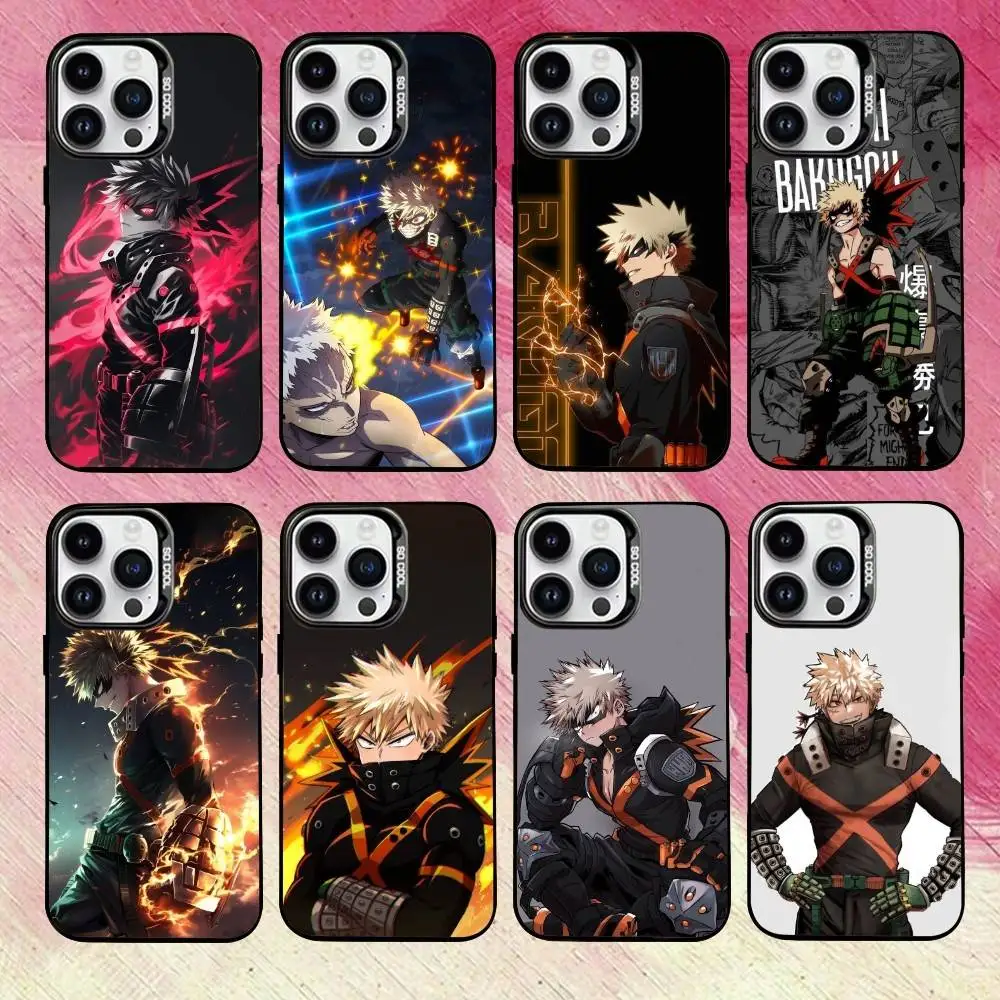 

Cool B-Bakugo My H-Hero A-Academia Phone Case For iPhone 17,16,15,14,13,12,11 Plus,Pro Max,XS,Colorful Silver Black Cover