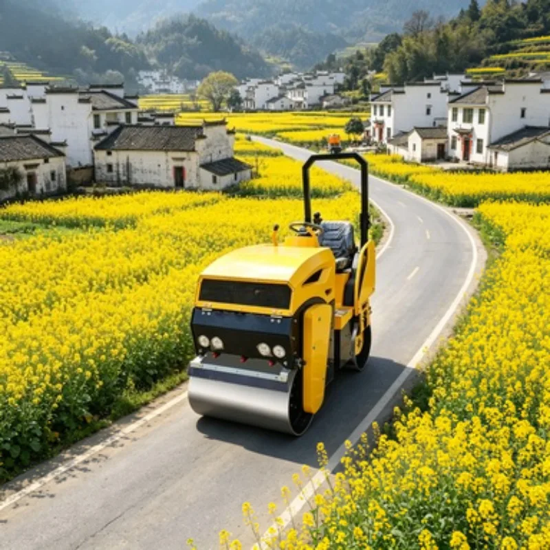 Space Saving 4 Ton Mini Vibratory Roller Hand Push Walk Behind Double Drum Compactor for Small Asphalt Patch