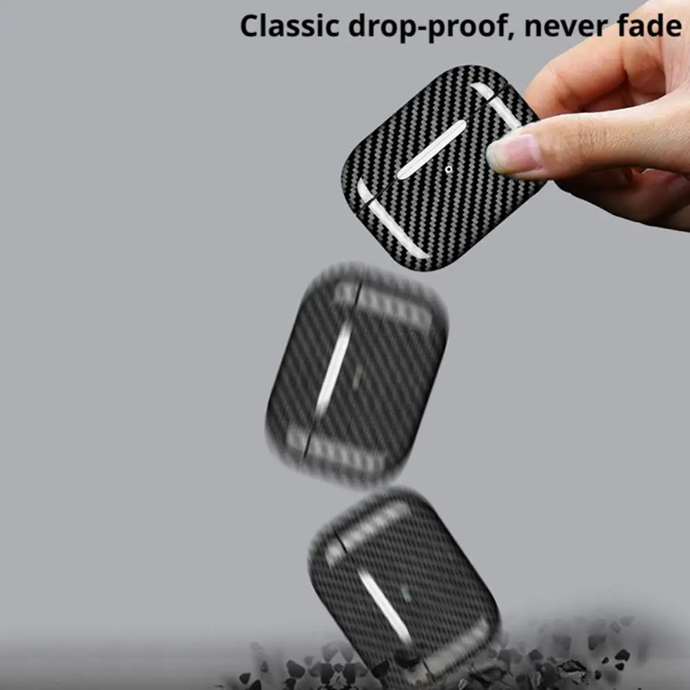 ل AirPods Pro 2/3 ألياف الكربون سماعة واقية سماعة بلوتوث مكافحة قطرة غطاء واقٍ مزخرف لهاتف آيفون ل AirPods Pro واقية