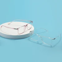 Gafas cuadradas transparentes TR90 flexibles de plástico ligero para hombres y mujeres, montura completa, gafas rectangulares transparentes para lentes graduadas