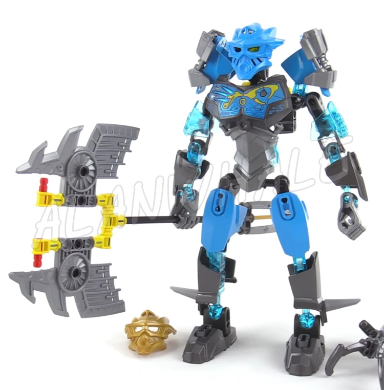 9types Bionicle Master Protector Fire Ice Earth Water Stone Jungle Pohatu Lewa Gali Building Block Toys Compatible With Model