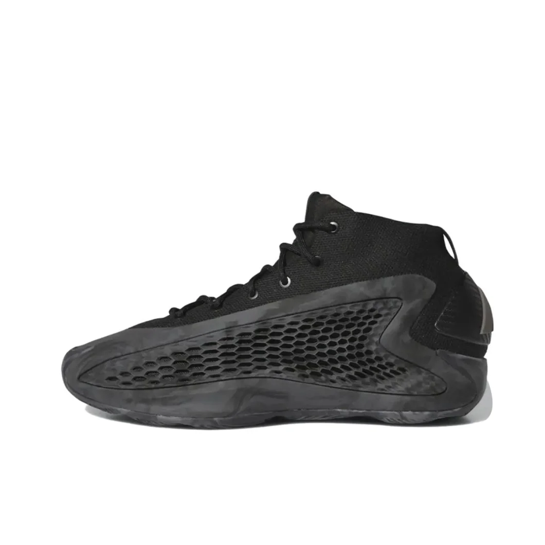 Adidas Original Black Grey A.E.1 Shock Absorbing and Slip Resistant Mid Top Men's Basketball Shoes