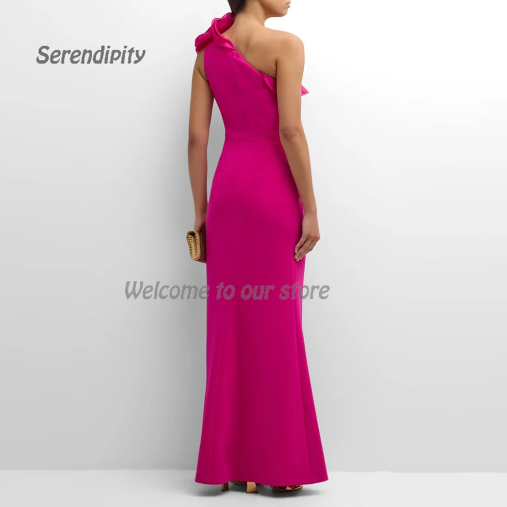 Serendipity Satin Evening Dress فساتين سهرة A-Line Elegant One-Shoulder Ruffles Cocktail Party Prom Gown For Sexy Women 2024