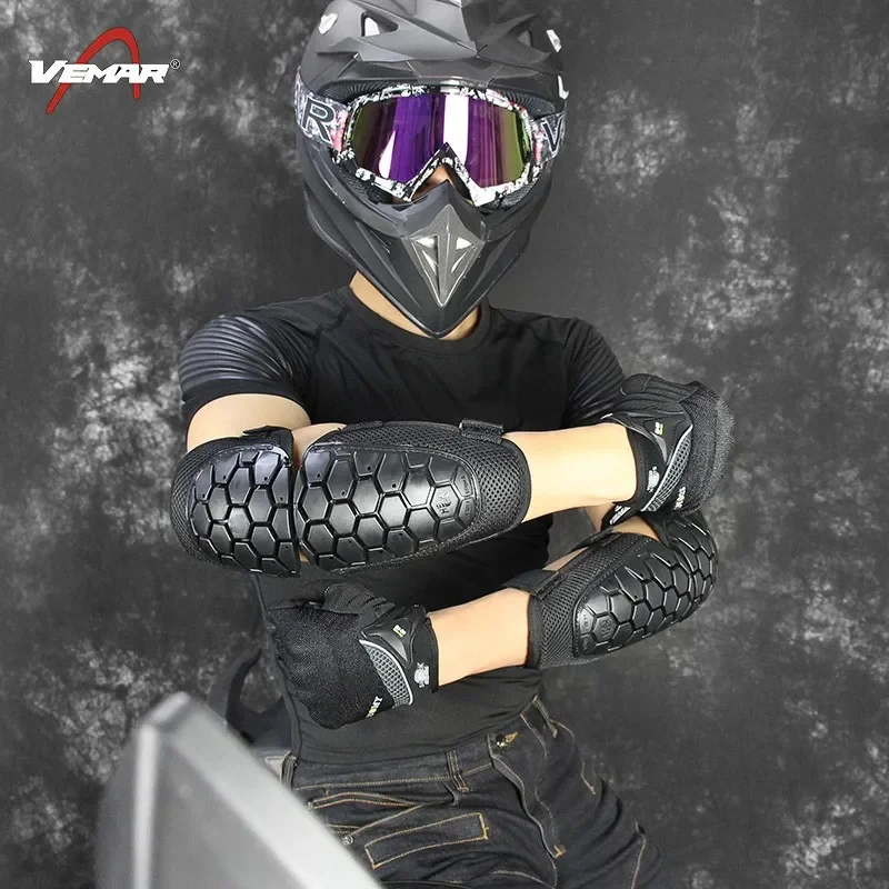 Motocross Elbow Pads สําหรับรถจักรยานยนต์ป้องกันมือกีฬากลางแจ้ง Anti DROP ขี่จักรยานจักรยานปรับสายรัดยืดหยุ่น