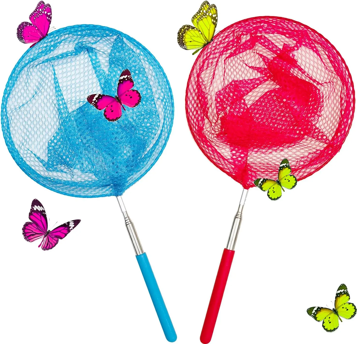 

Kids Telescopic Butterfly Fishing Nets 2 Pack Extendable 34 Inches for Outdoor Catching