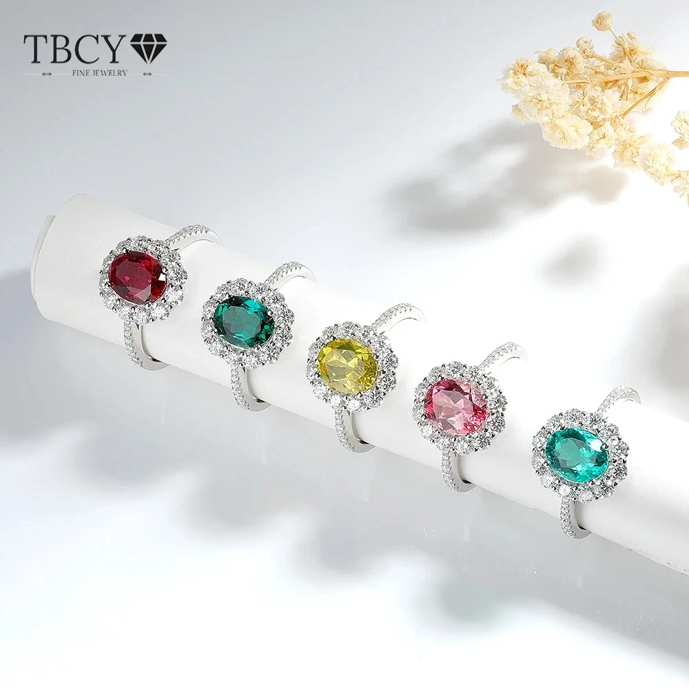

TBCYD 2.988CT D Color Oval Cut Lab Grown Rings For Women S925 Silver Engagement Wedding Band Sparkling Fine Jewelry