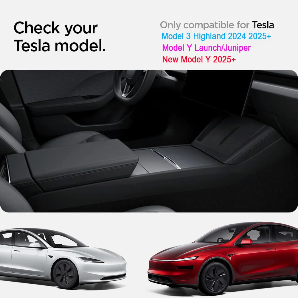 Center Console Trays for Tesla Model Y Juniper 2025 Launch Model 3 Highland Organizer Accessories Armrest Storage Box Cup Holder image 2