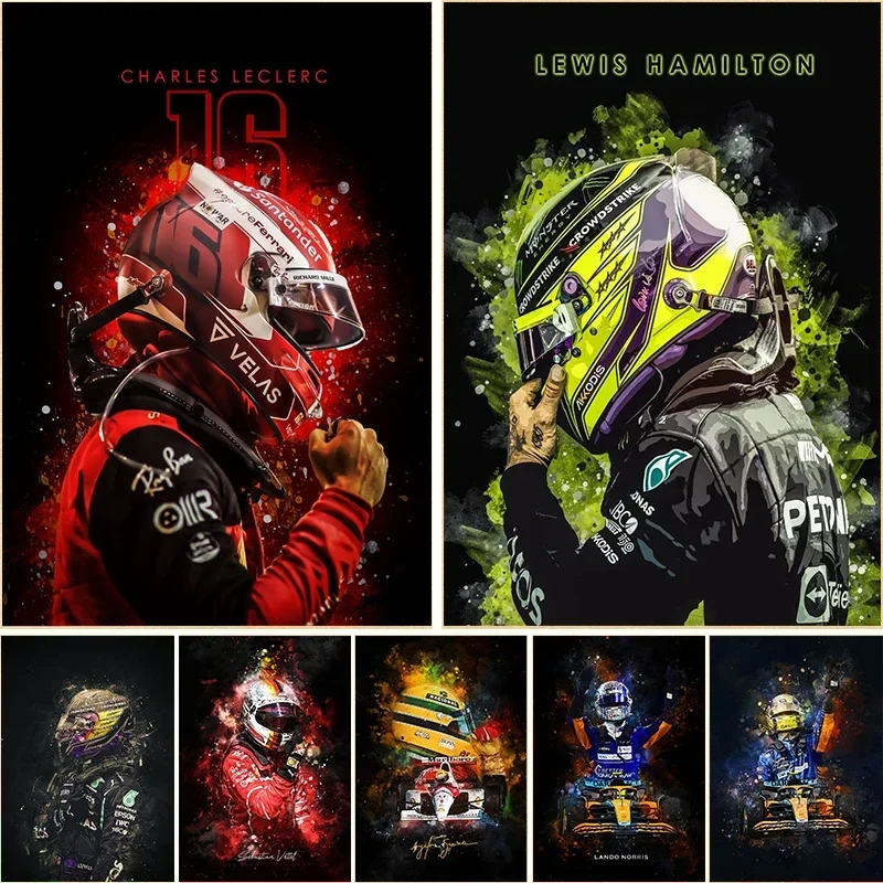 f1-racing-legend-lewis-hamilton-formula-1-постер-на-холсте-картина-для-гостиной-домашний-декор-акварель-эстетическое-настенное-искусство