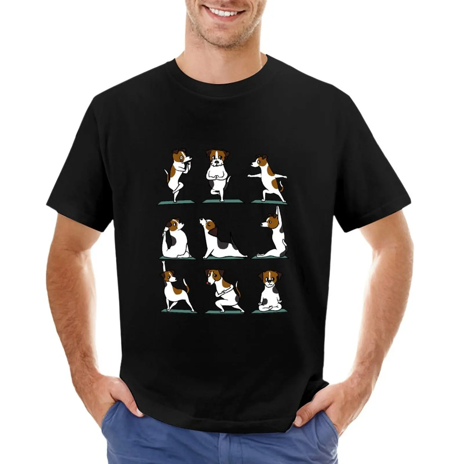 Jack Russell Terrier Yoga T-Shirt anime t shirt for men