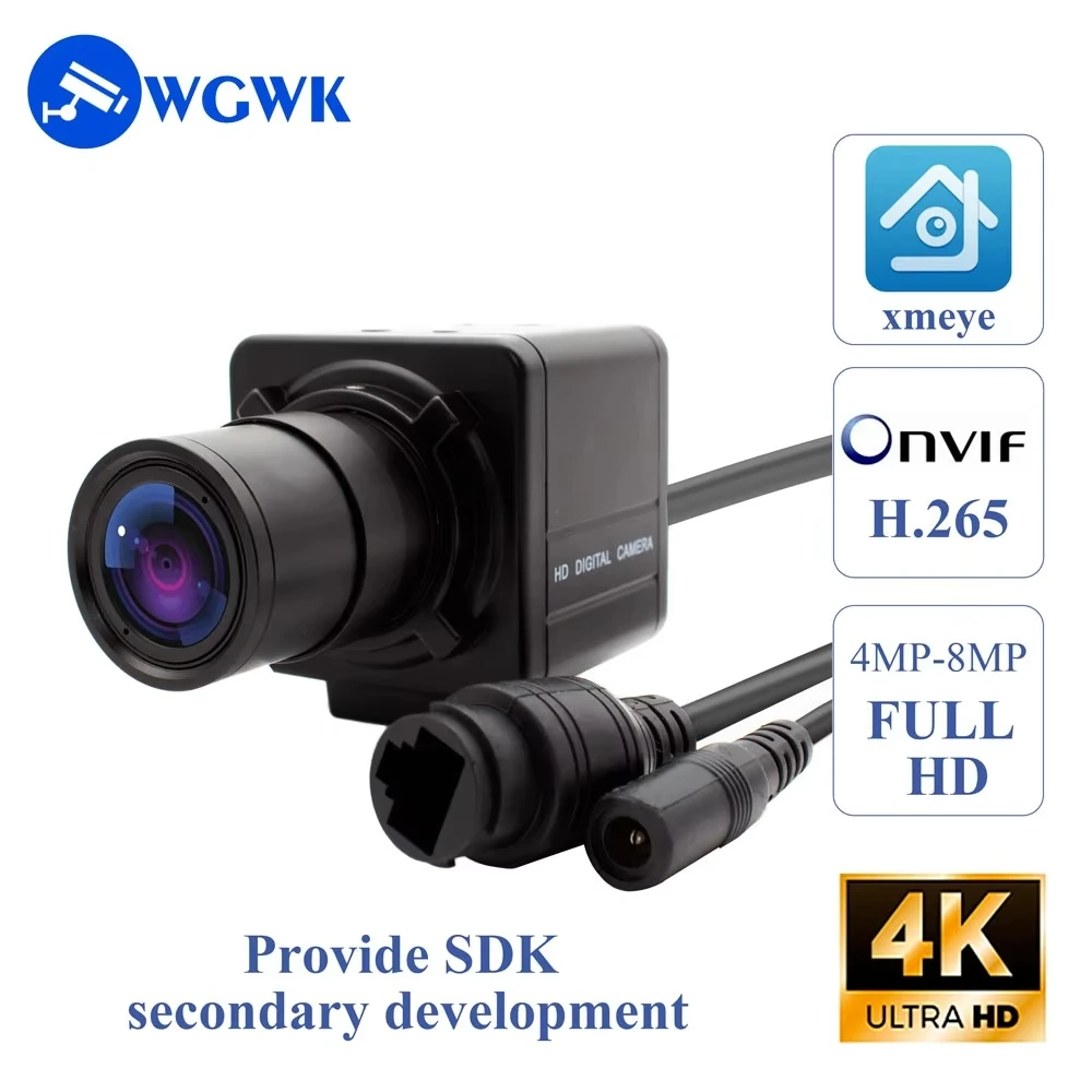 WGWK 4K CMOS POE Digital Live Stream Camera 3/4/5/8MP HD Security Protection Webcam Industrial 2.1/5-100mm Manual Varifocal Lens