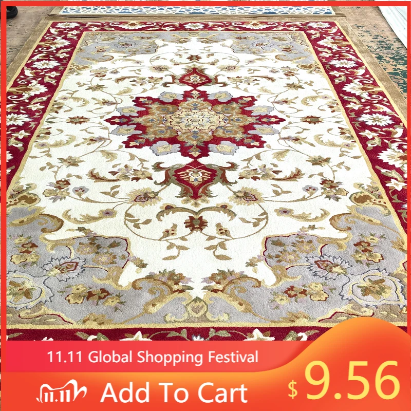 

Thick Wool & Bamboo Silk Luxury Arabic Style Mosque Carpet Rug