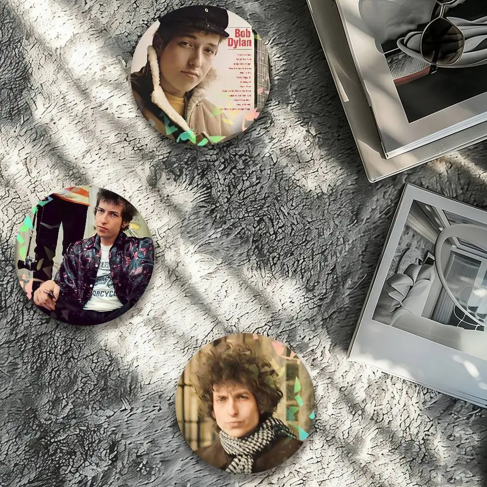 Singer Bob Dylan Laser Badge Creative Pins Brooch for Bag Clothes Hat Decor Gifts Fans Collect