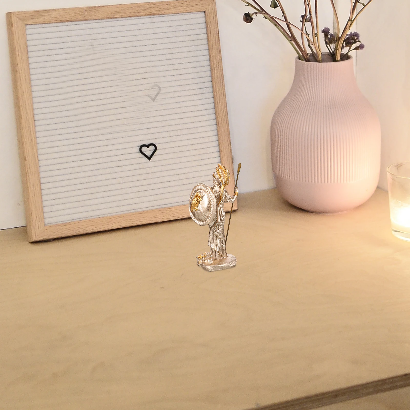 

Athena Goddess Resin Sculpture Home Decor Mythology Enthusiasts Versatile Use Minimalist Style Desktop Ornament Golden