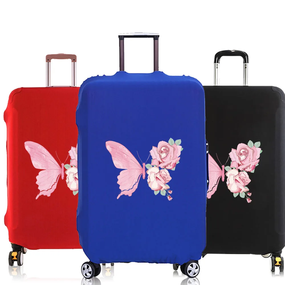 Travel Luggage Cover Protective 18 to 30 inch Trolley Baggage covers Travel Accessories Suitcase dust cover pink Butterfly Print