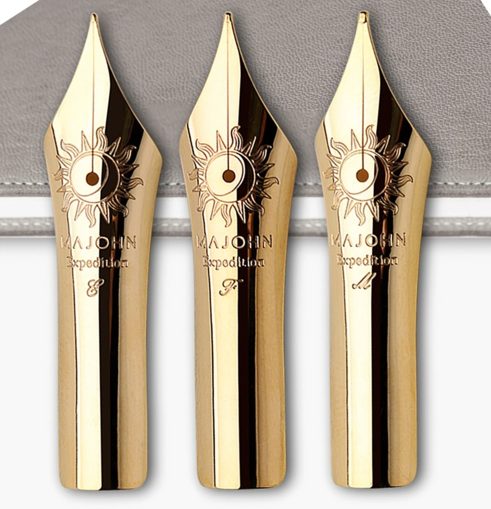MAJOHN No. 8 #40 Panda Pattern Fountian Pen Nib Gold-plated Black and Blue BOCK Nib Smooth Writing Upgrade for P139/P140