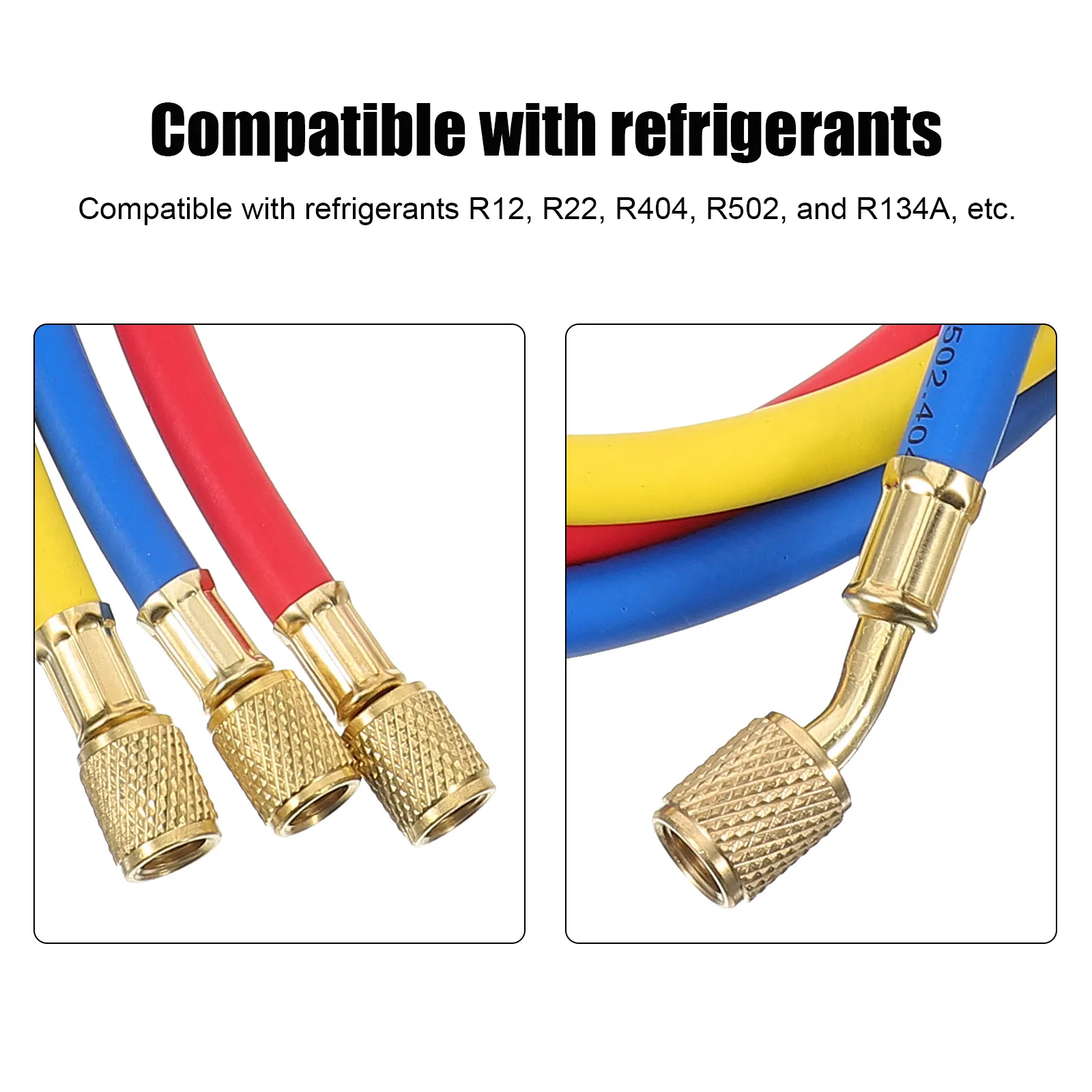 

36Inch Charging Hvac Refrigerant Hoses Refrigerant R404 R502 R134A Car Air Conditioning Oil Resistant Durable 1/4\