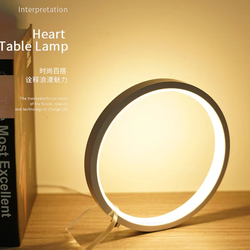 Xiaomi Led Night Light Bedroom  Round Reading Table Lamps Button Stepless Dimming Child Gift Living Room Desktop Decorative Lamp