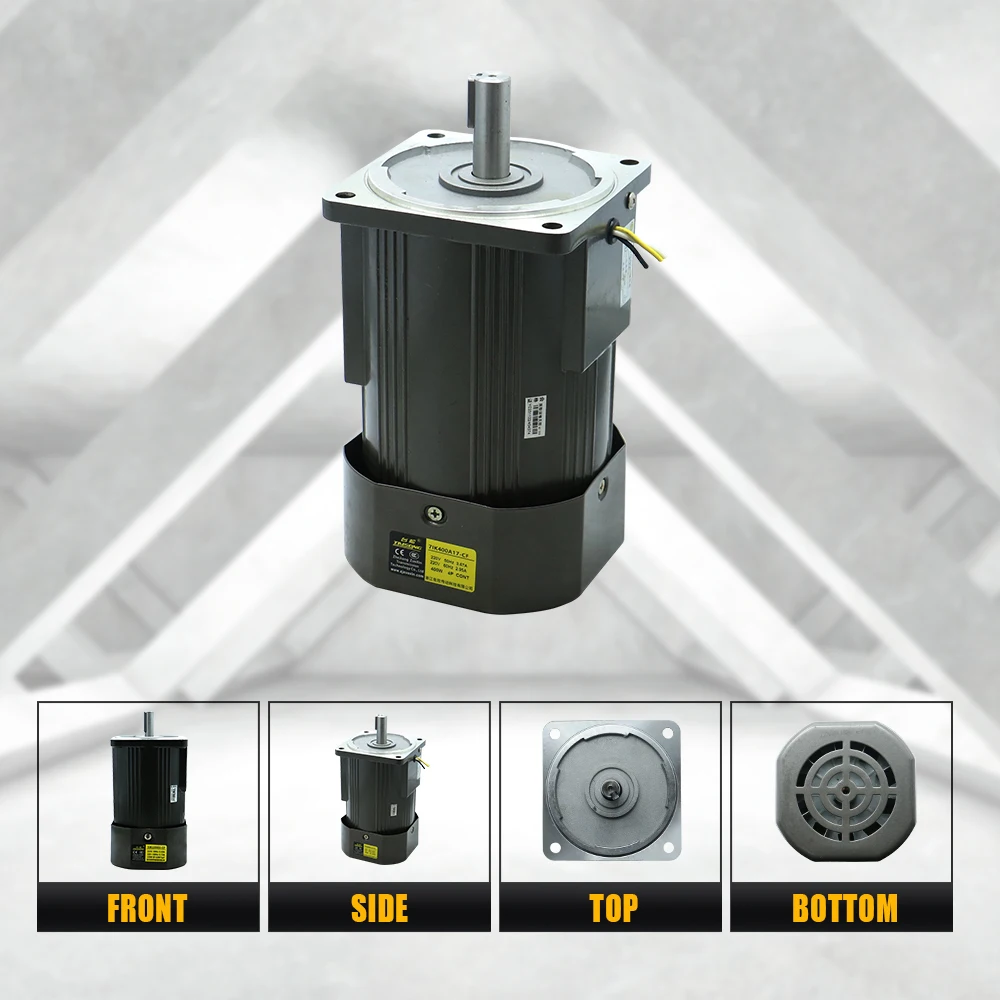 400W Micro AC Motor 110v 220v Single Phase Asynchronous Motor Gear Motor 22mm Motor Shaft 5-1400RPM 50/60hz For Packing Machine