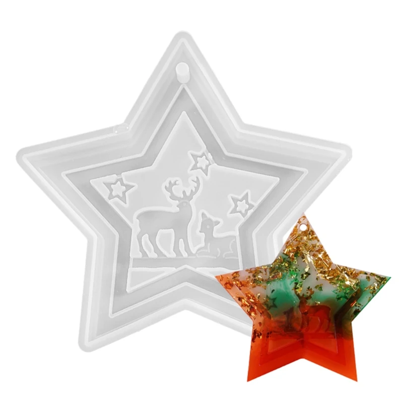 Silicone Material Moulds Resin Epoxy Keychain Molds Christmas Theme Dropship