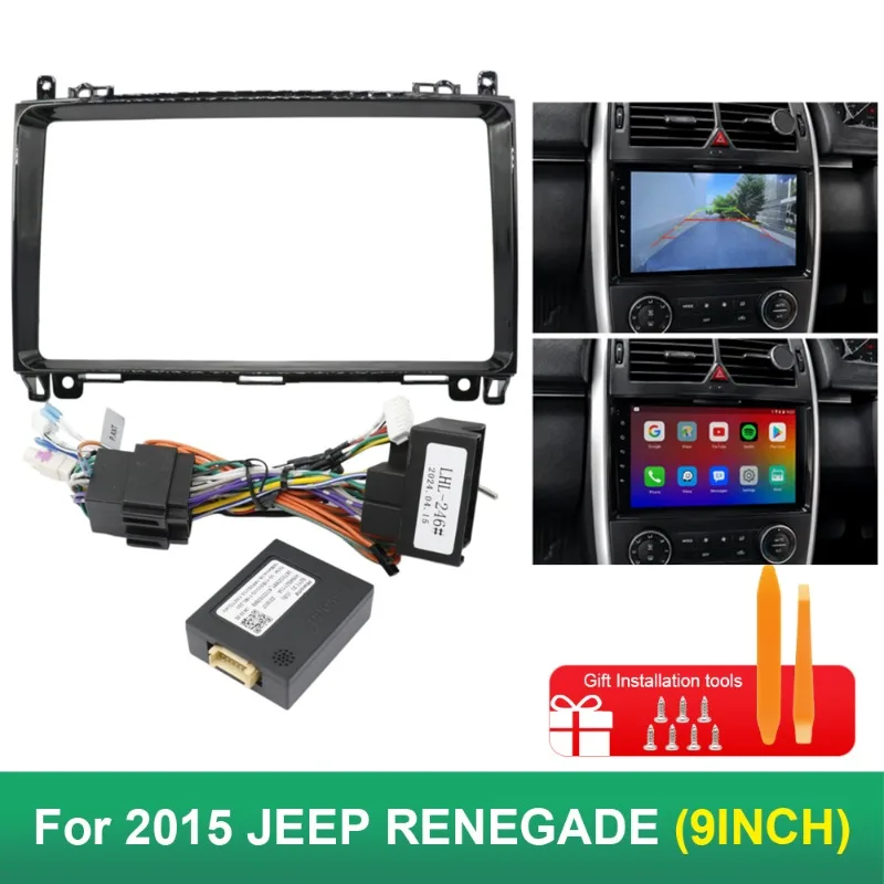9 Inch Radio Fascia Panel For Jeep Renegade 2015 Dashboard Stereo Installation Frame Trim