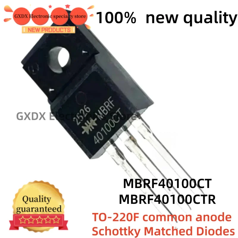 10piezas/5Pairs 100% nuevo quality TO220F MBRF40100CT MBRF40100CTR with common anode TO-220F Schottky Matched Diodes