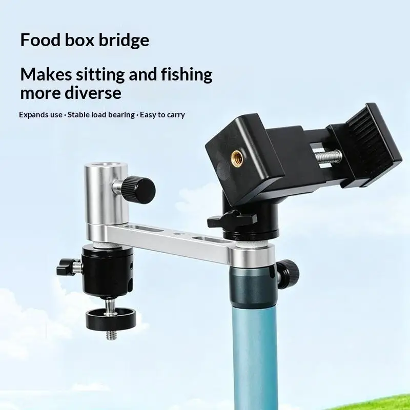 Fishing Phone Holder Aluminum Alloy 360° Rotatable Extension Arm with Bait Tray for Fishing Vlog Recording