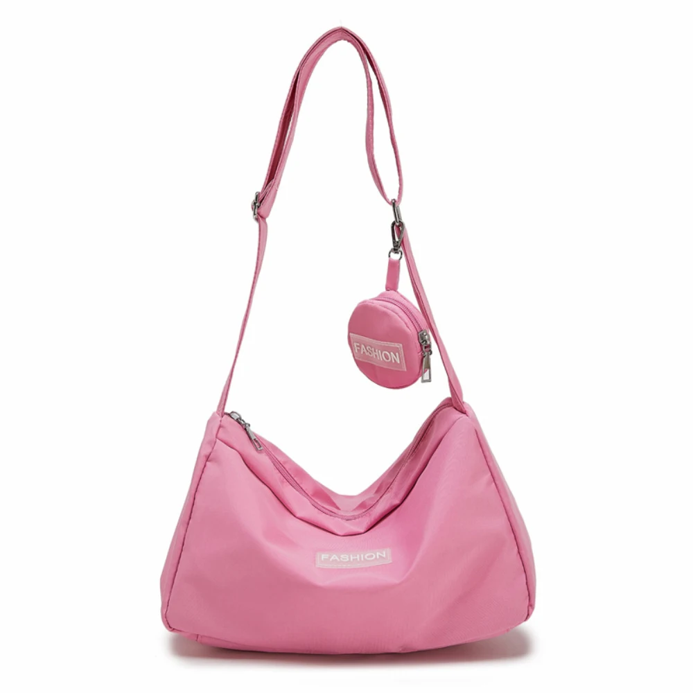 

Women Large Capacity Canvas Bag 2025 New Simple Solid Color Zipper Soft Casual All-Matched Single Shoulder Bags Commuter Packs