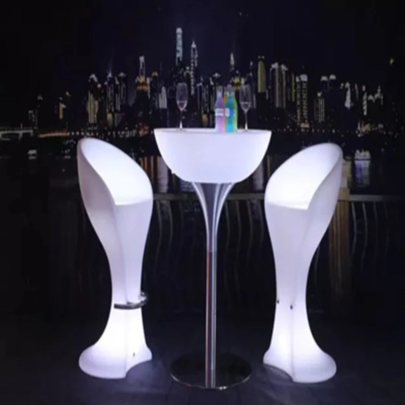 Cocktail alta mesa de bar led café moderno festa discoteca mesa pequena luminosa mesa comedor móveis casa lj50bt