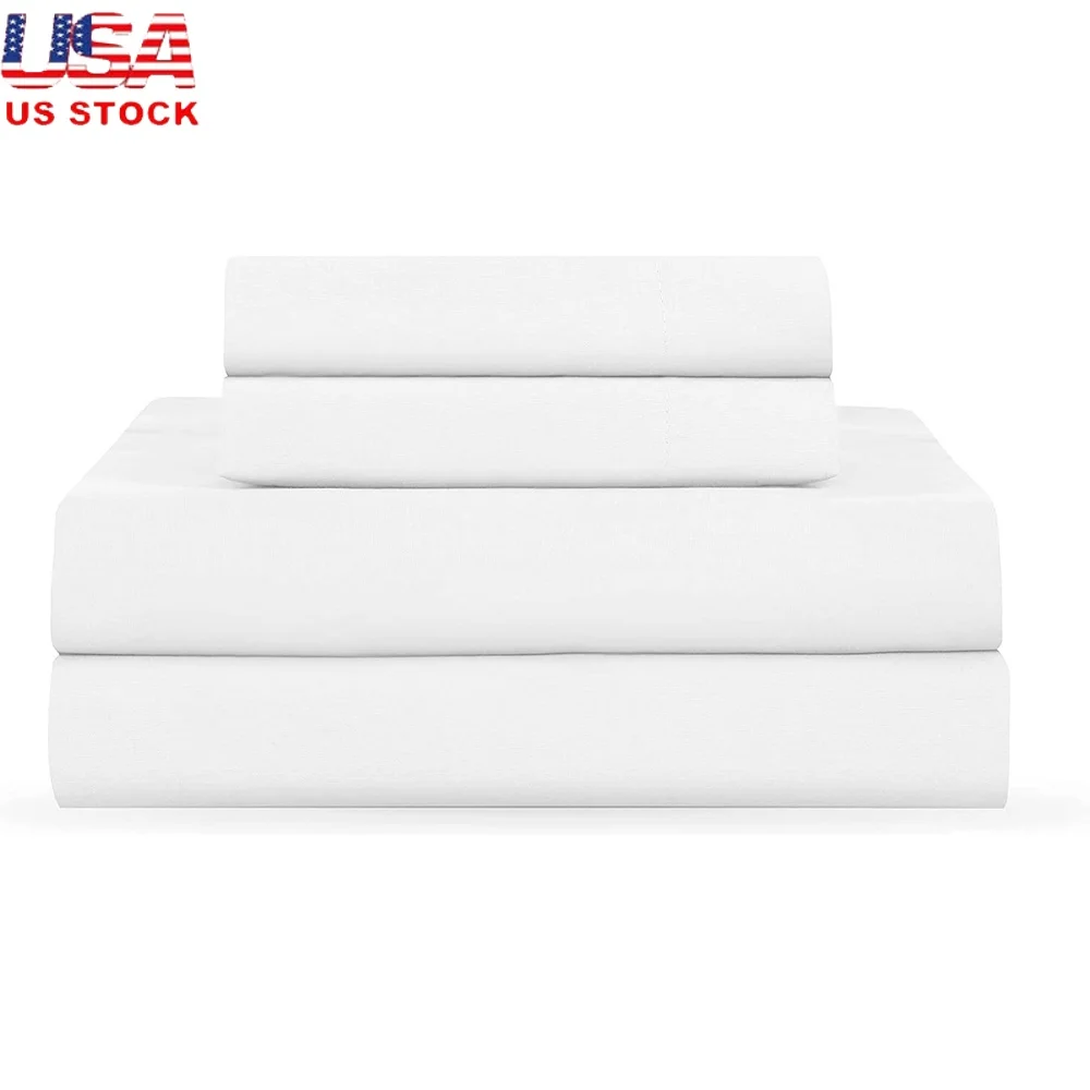 

225 Thread Count Cotton Rich Twin Sheet Set Soft Durable Wrinkle Resistant 3pc Includes Flat Fitted Pillowcase Easy Care