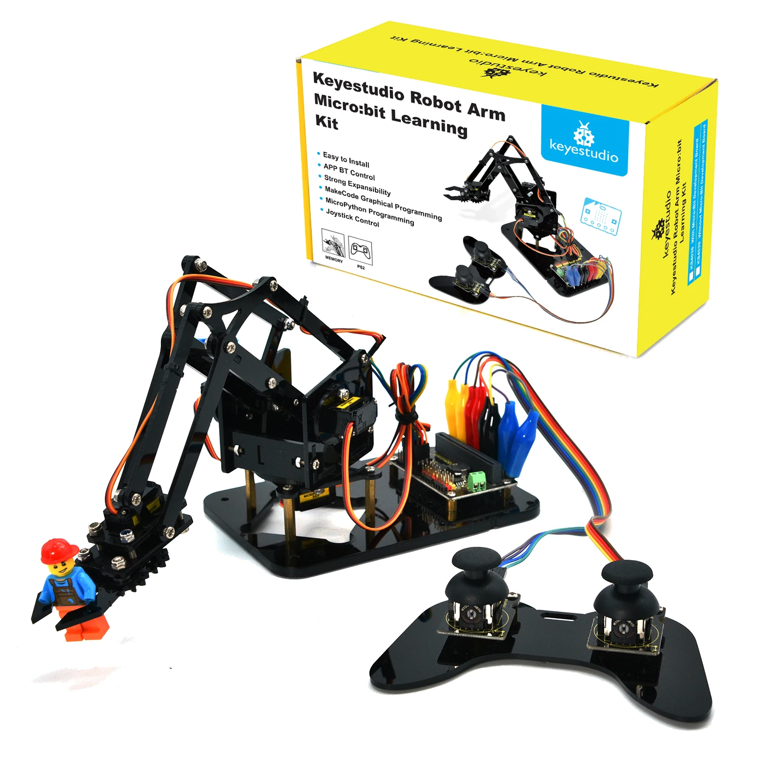 Keyestudio STEM Robot Arm Microbit Learning Kit With Microcontroller Of ARM Structure For BBC Micro:Bit Kit Programming Learning