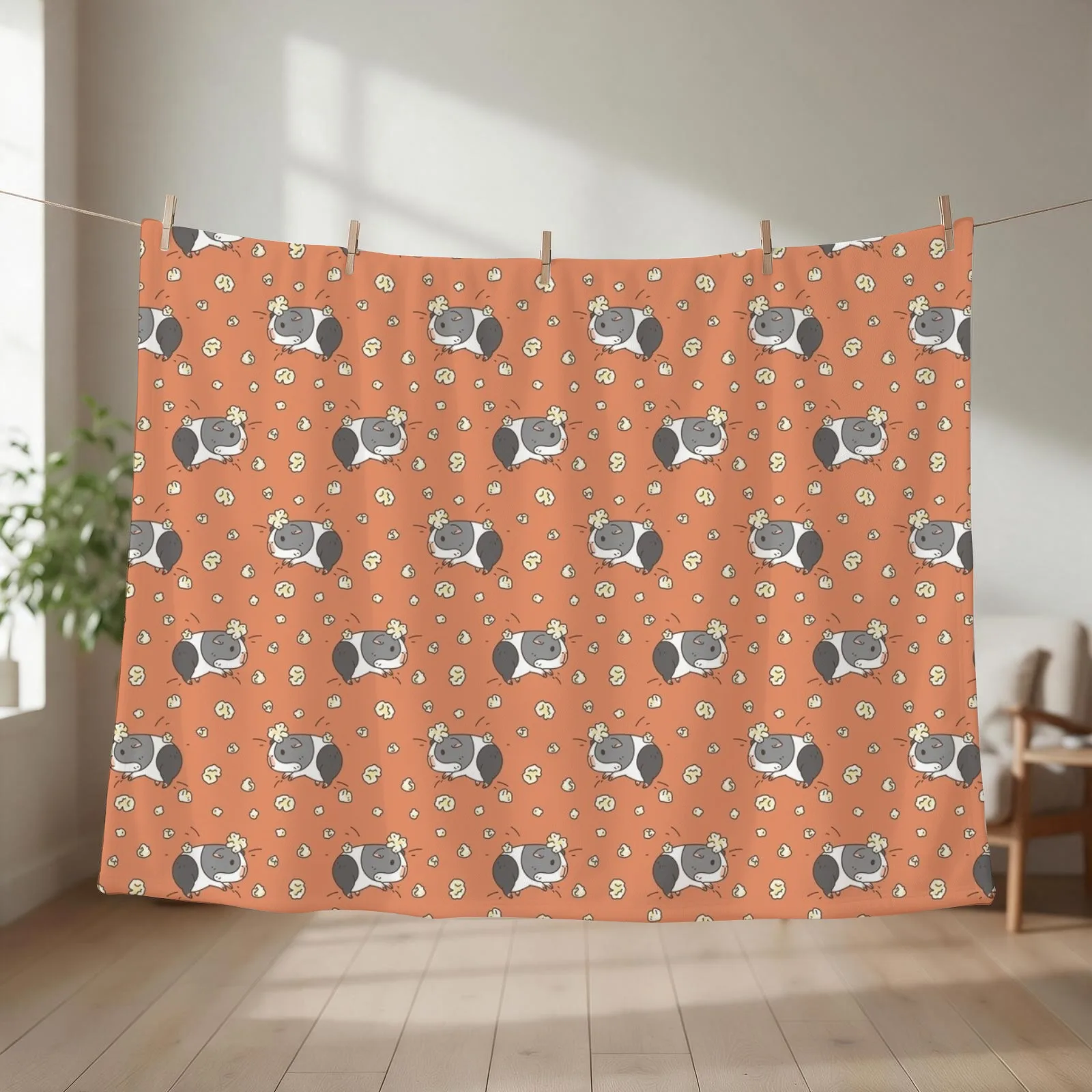 Guinea pig pattern, popcorning Throw Blanket Picnic Baby Luxury Designer Bed covers Blankets