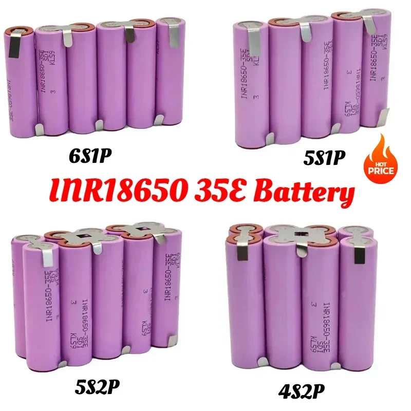 

5S1P 5S2P 6S1P3S1P 3S2P 4S2P 4S1P 8,4 В 3,7 В 10,8 В 18 В Аккумулятор 16,8 В INR18650 35E 3500 мАч для аккумулятора отвертки 18 В