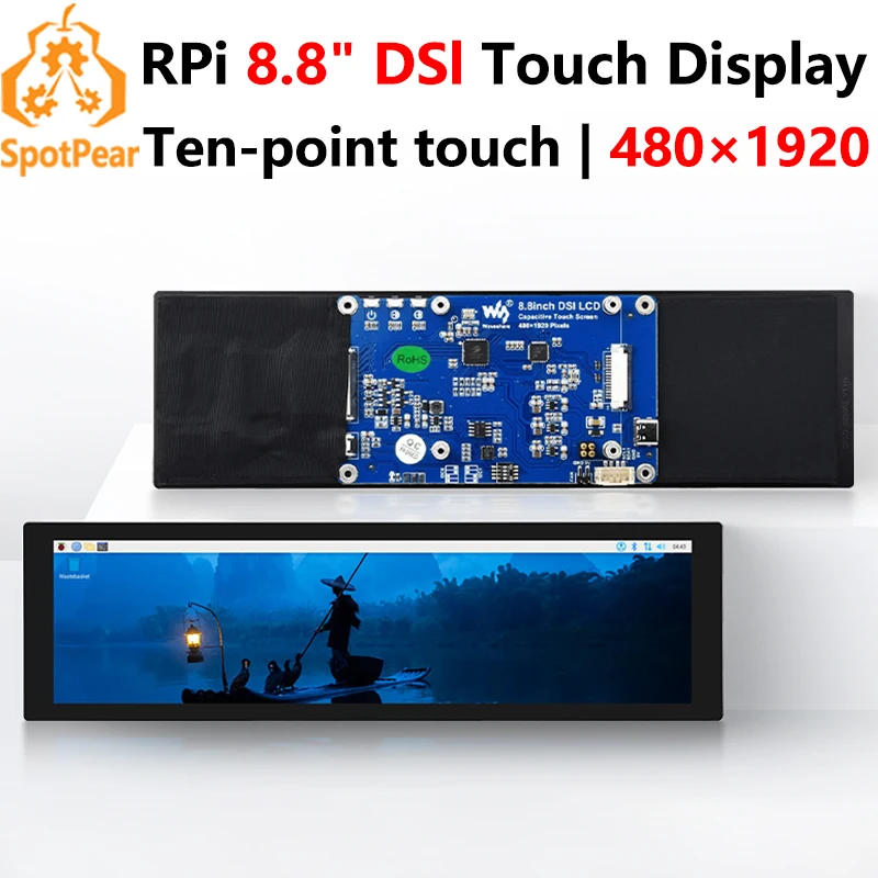 Raspberry Pi 8,8-дюймовый DSI MIPI-дисплей, емкостный сенсорный ЖК-экран 480x1920