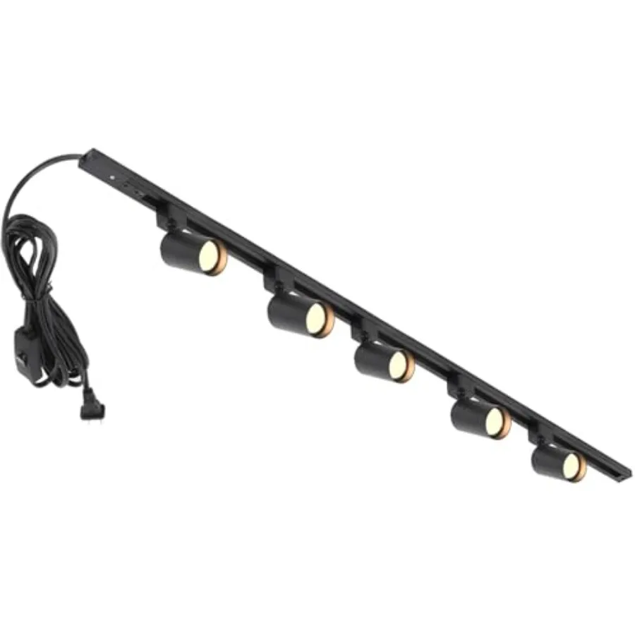 

Plug in Track Lighting with Power Cord 5-Light LED Track Lighting Kit with 39in Rail Modern Kitchen GU10 Track Lighting Fixture