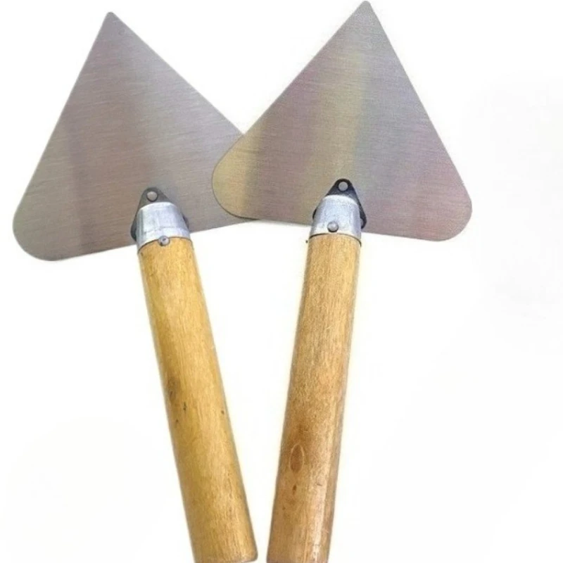 3Pcs Brick Trowel Stainless Steel Wooden Handle Triangle Plastering Tool Construction Spatula Drywall Concrete Level Trowel